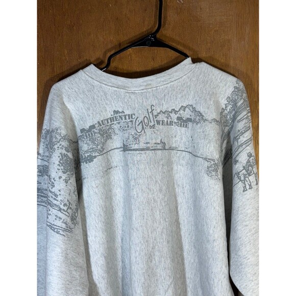 Vintage Benchmark Franklin Mills Golf Golfing Crewneck Sweater AOP Large L USA - Picture 8 of 10